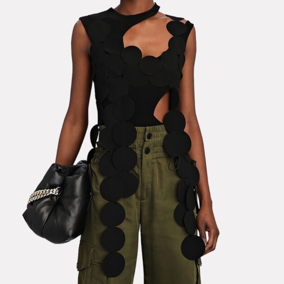 A.W.A.K.E. Mode Black Cut-Out Crepe Bodysuit - Picture 4 of 7